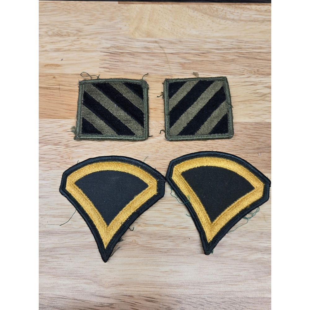 Vintage US Army Patch Lot 3rd Infantry Division Subdued & Specialist Rank E-4